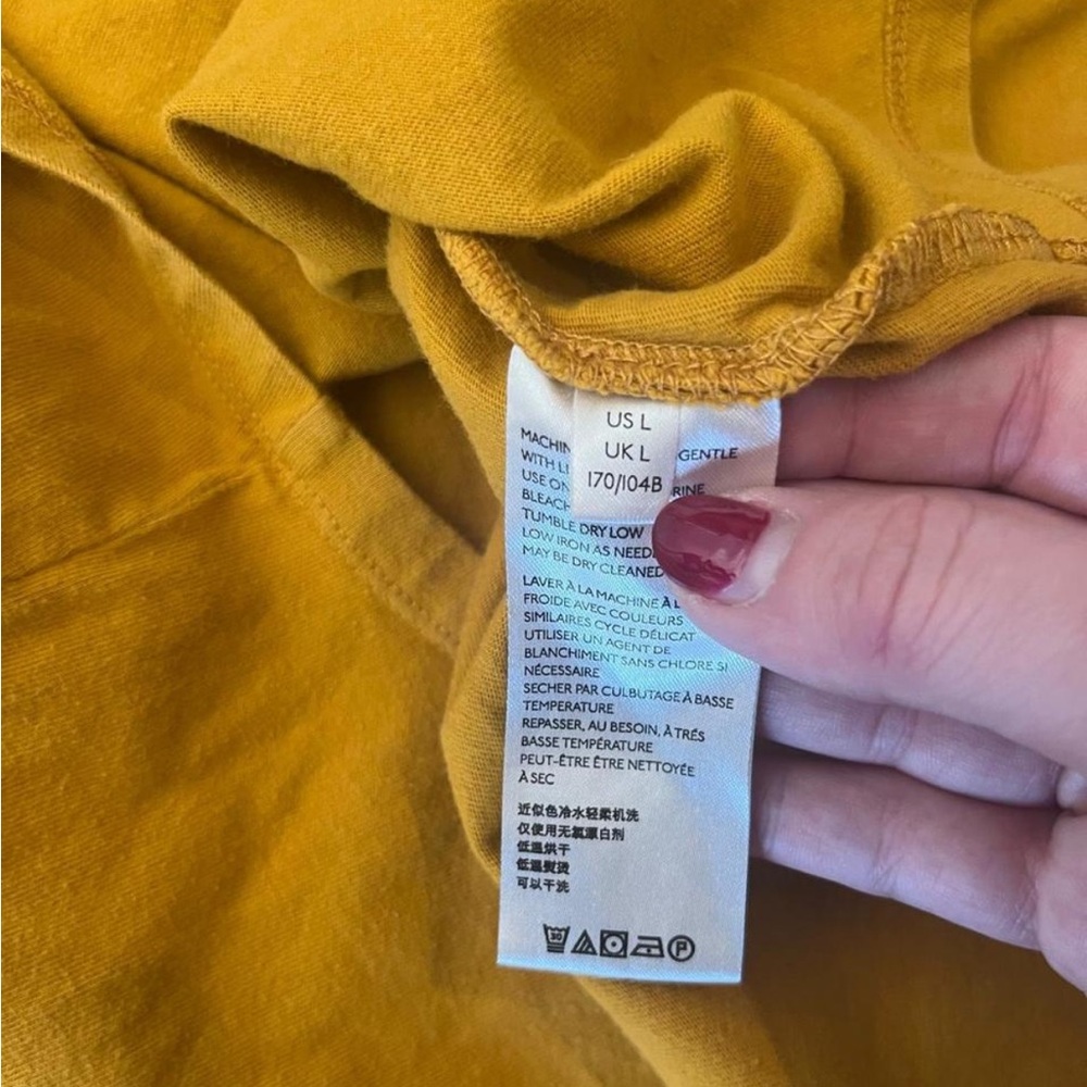 Anthropologie Mustard Blouse with Lace Sleeves - Picture 7 of 8